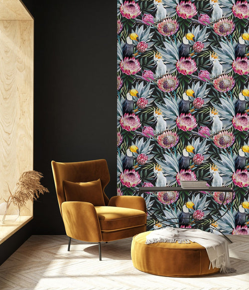 Parrots on Dark Wallpaper