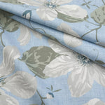 Rod Pocket Curtains in Nelly Antique Blue Floral, Large Scale