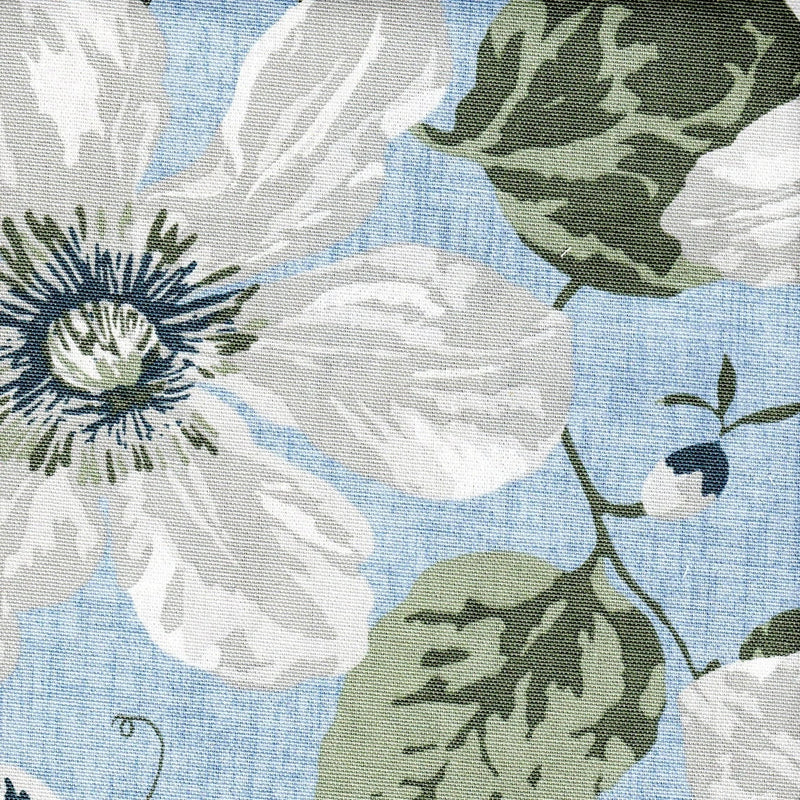 Shower Curtain in Nelly Antique Blue Floral, Large Scale