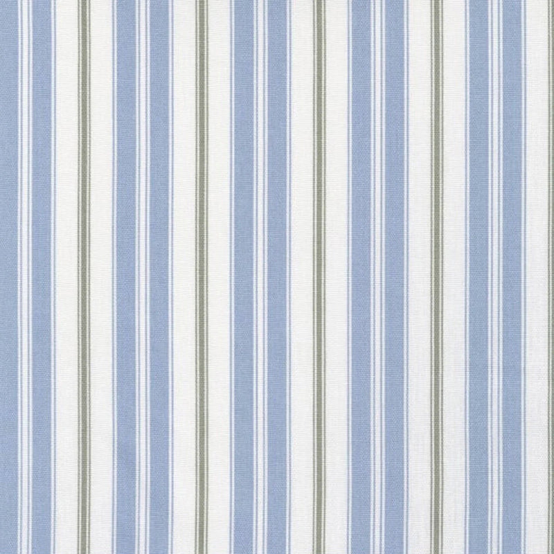 Gathered Bedskirt in Newbury Antique Blue Stripe- Blue, Green, White