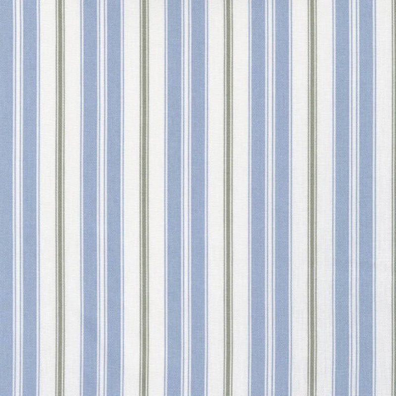 Rod Pocket Curtain Panels Pair in Newbury Antique Blue Stripe- Blue, Green, White