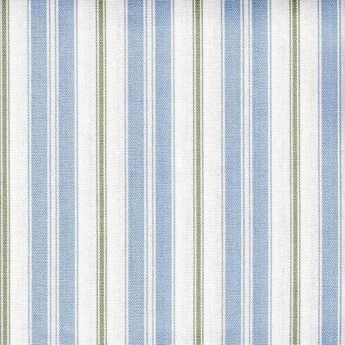 Gathered Bedskirt in Newbury Antique Blue Stripe- Blue, Green, White