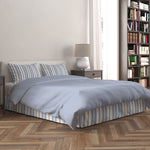 Tailored Bedskirt in Newbury Antique Blue Stripe- Blue, Green, White