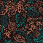 Black Wallpaper with Leaves Contours