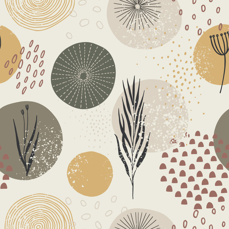 Fashionable Beige Abstract Pattern Wallpaper Fashionable