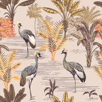 Beige Tropical Birds Wallpaper