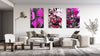 Pink Floral Pattern Set of 3 Prints Modern Wall Art Modern Artwork