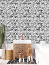 Dark Grey Wallpaper with Leaves