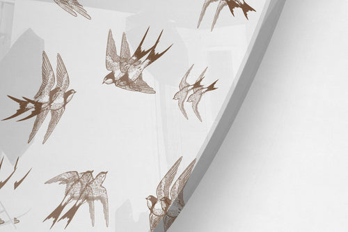 Swallows Printed Transparent Acrylic Circle