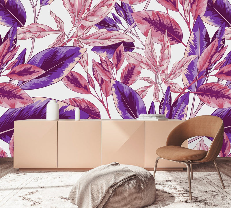 Pink and Violet Leaves Wallpaper