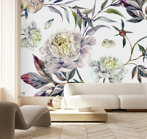 White Peonies Wallpaper