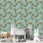 Palms and Exotic Animals Wallpaper
