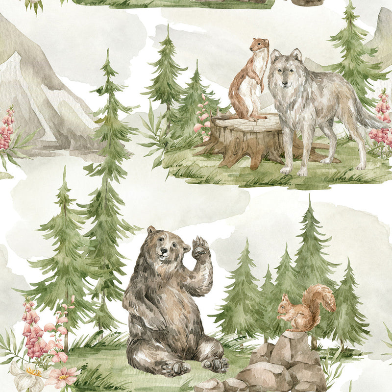 Forest with Animals Wallpaper