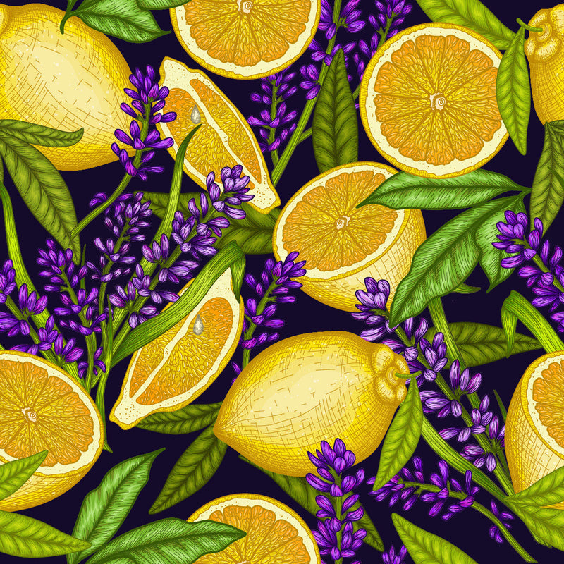 Dark Wallpaper with Lemon Pattern
