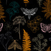 Modish Black Wallpaper with Butterflies Chic