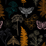 Modish Black Wallpaper with Butterflies Chic