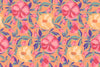 Contemporary Orange Floral Contemporary Wallpaper