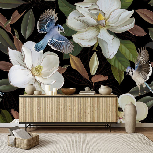 Birds and Flowers Wallpaper