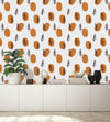 Dark Beige Spots with Botanical Plants Wallpaper