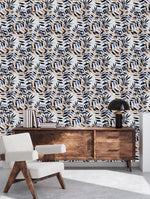 Voguish Hand Drawn Leaves Wallpaper Tasteful