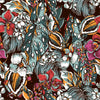 Dark Leaves and Flowers Wallpaper