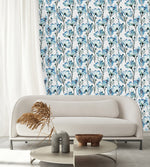 Elegant Blue Flowers Wallpaper Tasteful