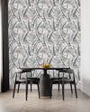 Black and White Palm Leaves Wallpaper