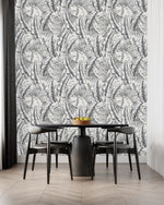 Black and White Palm Leaves Wallpaper