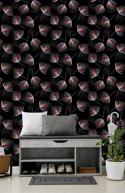 Multicolored Exotic Leaves Wallpaper