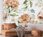 Beige Flowers Wallpaper
