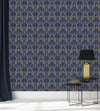 Dark Blue Wallpaper with Yellow Lines