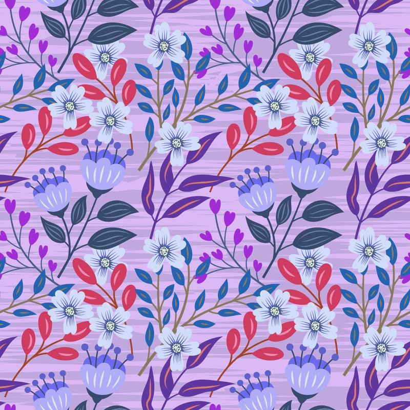 Modish Purple Floral Wallpaper
