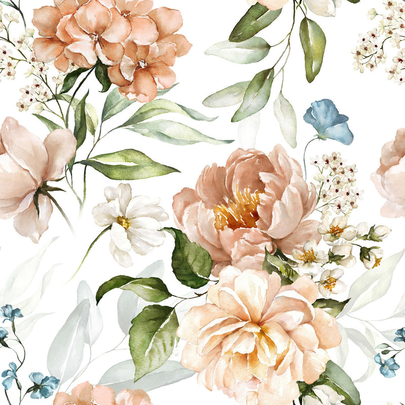 Beige Flowers Wallpaper