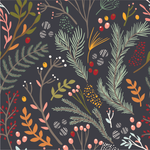 Fir Branches and Berries Wallpaper