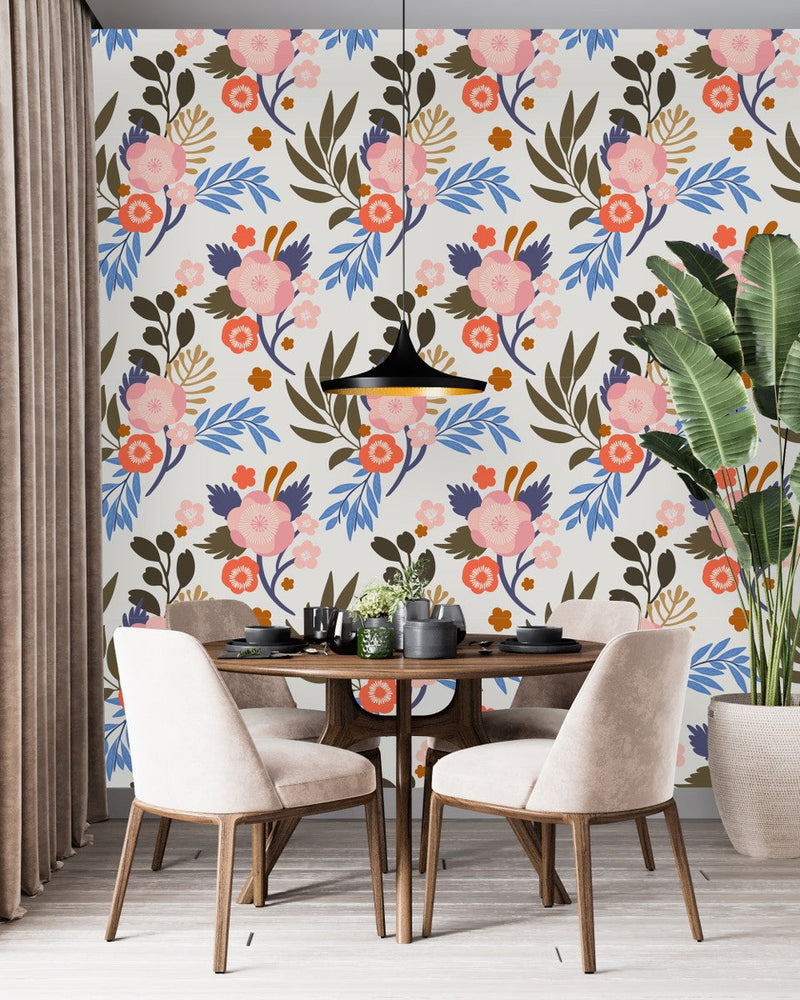 Attractive Light Floral Wallpaper Sophisticated