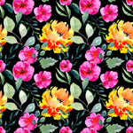 Brightly Flowers on Dark Wallpaper