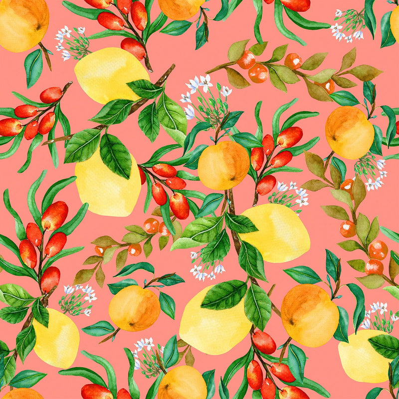 Lemons and Berries Wallpaper
