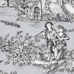 Tailored Valance in Pastorale #80 Grey 0n White French Country Toile