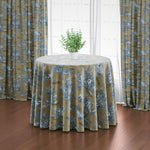 Round Tablecloth in Pastorale #88 Blue on Beige French Country Toile