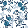 Dark Blue Flowers Wallpaper Vogue High-Quality