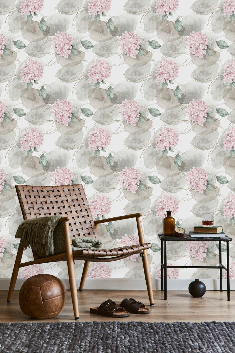 Contemporary Pink Little Flowers Wallpaper