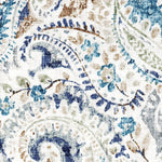 Tailored Valance in Pisces Vapor Weathered Blue Paisley- Large Scale