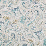 Round Tablecloth in Pisces Vapor Weathered Blue Paisley- Large Scale