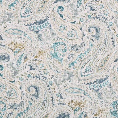 Decorative Pillows in Pisces Vapor Weathered Blue Paisley- Large Scale