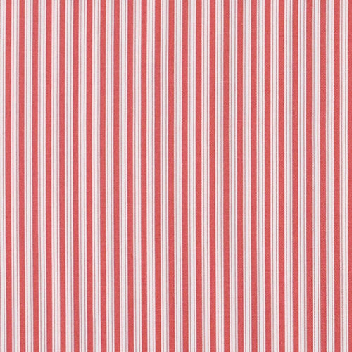 Round Tablecloth in Polo Calypso Rose Red Stripe on Off-White