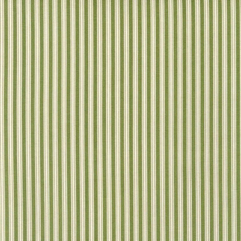 Rod Pocket Curtain Panels Pair in Polo Jungle Green Stripe on Cream