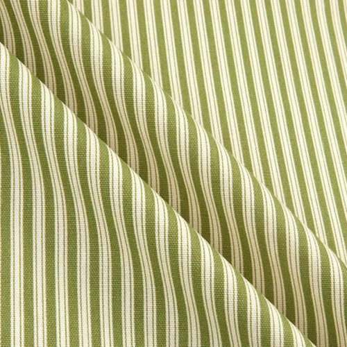 Tailored Bedskirt in Polo Jungle Green Stripe on Cream