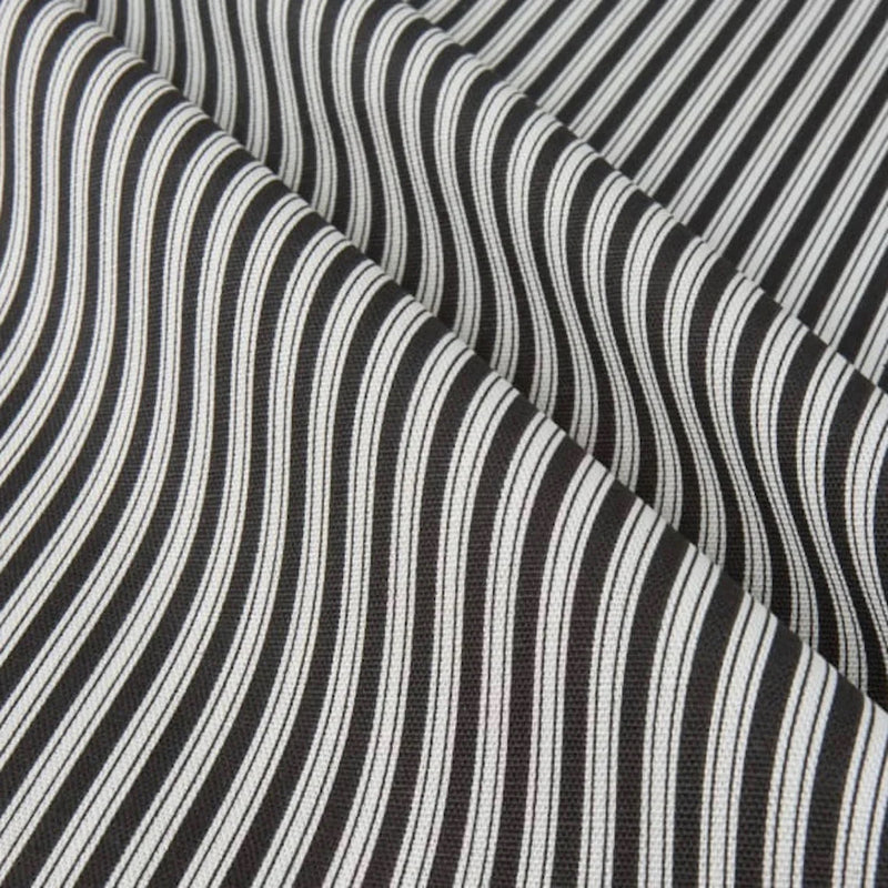 Tailored Bedskirt in Polo Onyx Black Stripe on White