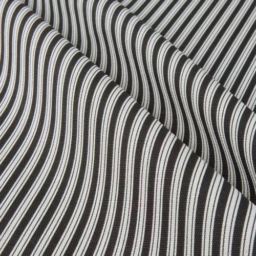 Gathered Bedskirt in Polo Onyx Black Stripe on White