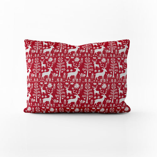 Decorative Pillows in Promise Land Forest Lipstick Red